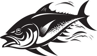 Aqua Avant Garde Elegant Tuna Icon Oceanic Oasis Vector Tuna Emblem Concept
