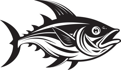 Nautical Nexus Abstract Tuna Icon Design Deep Sea Symphony Graceful Tuna Lineart Emblem