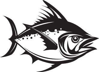 Seaside Sonata Tuna Lineart Vector Tidal Tranquility Vector Tuna Emblem