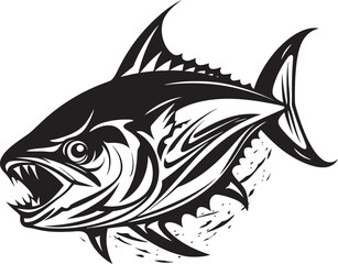Wave Whisperer Sleek Tuna Logo Concept Aqua Allegro Dynamic Tuna Fish Icon