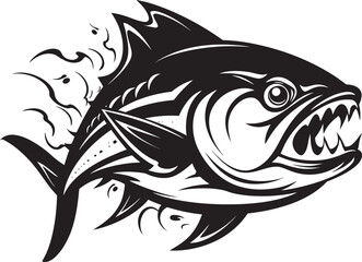 Coastal Essence Clean Tuna Fish Icon Deep Sea Symphony Tuna Lineart Vector