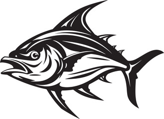 Wave Rider Vector Tuna Emblem Coastal Charm Tuna Fish Lineart Design