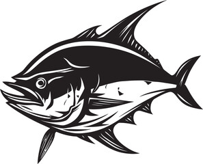 Deep Sea Serenity Minimalist Tuna Icon Saltwater Sonata Tuna Lineart Emblem