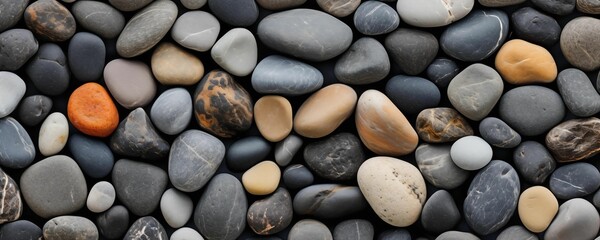 Naklejka premium Colored Beach Stones Background. Generative AI