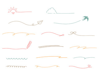 シンプルな手書きの飾り線セット