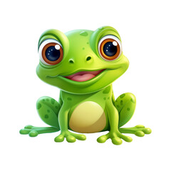 Obraz premium cartoon frog looking isolated on white