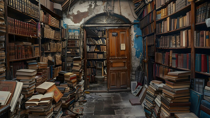 Obraz premium An old bookstore filled with antique books