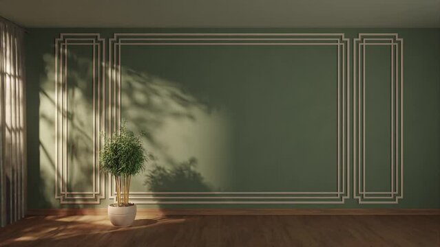 Approaching to empty wall of beautiful design in home environment