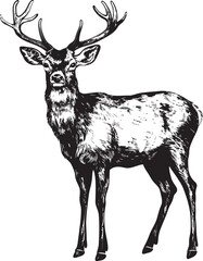 Festive Reindeer Nostalgia Vintage Christmas Vector Logo Concept Retro Reindeer Radiance Vintage Christmas Vector Logo Illustration