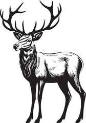 Classic Reindeer Magic Vintage Christmas Vector Logo Illustration Antique Reindeer Joy Vintage Christmas Vector Logo Design Symbol