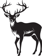 Vintage Christmas Graceful Reindeer Vector Logo Design Icon Nostalgic Holiday Charm Vintage Reindeer Vector Emblem