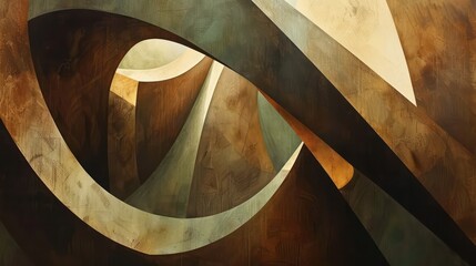 Craft a descriptive piece vividly portraying the interplay of light and shadow on an abstract background.
