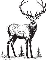 Holiday Reindeer Revival Vintage Christmas Reindeer Vector Concept Vintage Christmas Elegance Reindeer Vector Logo Emblem