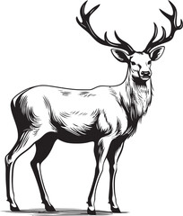 Vintage Reindeer Wonderment Retro Christmas Reindeer Vector Design Icon Retro Reindeer Elegance Vintage Christmas Reindeer Vector Logo Symbol