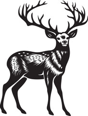Rustic Reindeer Charm Vintage Christmas Vector Logo Design Icon Old fashioned Reindeer Delight Vintage Vector Logo Emblem