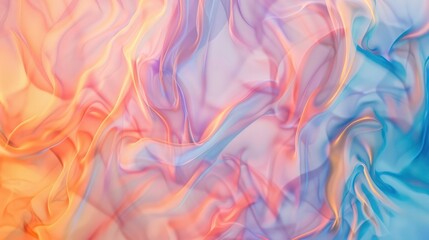 A colorful, flowing piece of fabric with a warm, orange and blue hue