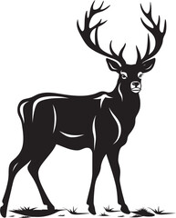 Fototapeta premium Classic Reindeer Nostalgia Retro Christmas Reindeer Vector Emblem Vintage Reindeer Wonderment Vintage Christmas Reindeer Vector Illustration