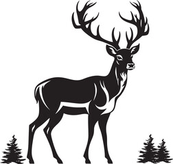 Nostalgic Reindeer Magic Vintage Christmas Reindeer Vector Illustration Vintage Reindeer Festive Delight Retro Christmas Reindeer Vector Design Icon