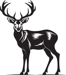 Classic Reindeer Nostalgia Vintage Christmas Reindeer Vector Illustration Vintage Reindeer Wonderment Retro Christmas Reindeer Vector Design Icon