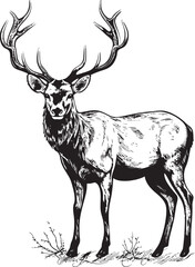 Rustic Reindeer Revival Vintage Christmas Vector Logo Symbol Classic Reindeer Joy Vintage Christmas Vector Logo Icon