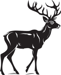 Retro Reindeer Delight Vintage Christmas Vector Logo Design Icon Old fashioned Reindeer Radiance Vintage Christmas Vector Logo Symbol