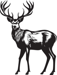 Timeless Reindeer Whimsy Vintage Christmas Vector Logo Design Icon Festive Reindeer Charm Vintage Christmas Vector Logo Symbol