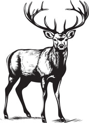 Timeless Reindeer Elegance Vintage Christmas Vector Logo Icon Antique Christmas Delight Vintage Reindeer Vector Logo Emblem