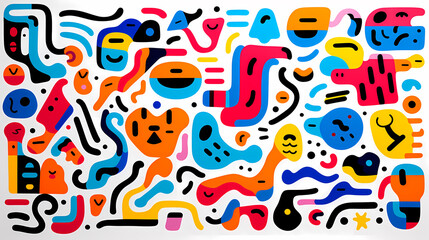 Obraz premium Doodle abstract shapes background