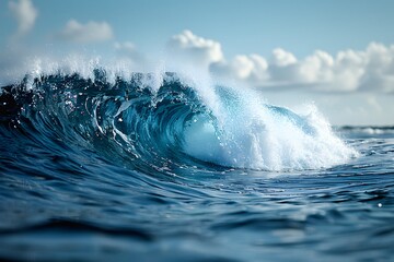 Massive Wave Breaks in Ocean - obrazy, fototapety, plakaty