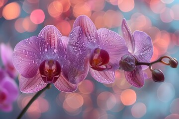 Close Up of Purple Flower With Water Droplets
