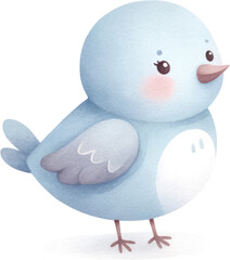 a watercolor cute baby bird clipart.