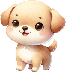a watercolor cute baby dog clipart.