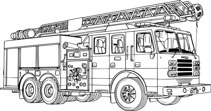 recommend clip art: Outline Fire Truck
