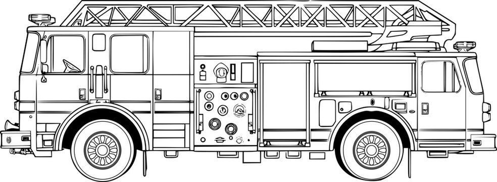 recommend clip art: Outline Fire Truck