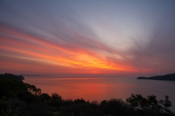 日本の岡山県瀬戸内市牛窓町のとても美しい海の風景