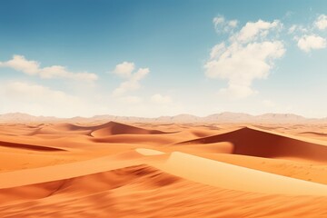 Fototapeta na wymiar A vast expanse of the desert with rolling sand dunes, AI generated