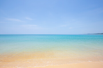 Sea wave water on the sand beach of Phuket, Thailand.
