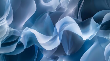 Fototapeta premium A close-up of a blue and white background with wavy patterns in the upper and lower halves of the image