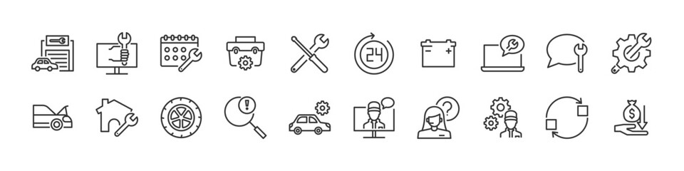 set of repair icon, maintainance, customer service