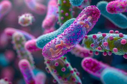 Intricate Photomicrography Showcases the Captivating Structure and Vibrant Diversity of Microscopic Bacterial Organisms in Nature
