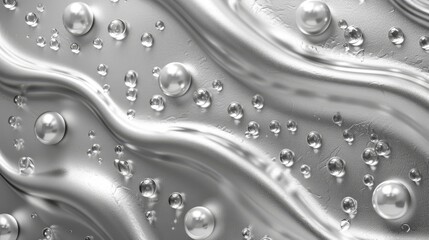   Metal surface with water droplets and bubbles - obrazy, fototapety, plakaty
