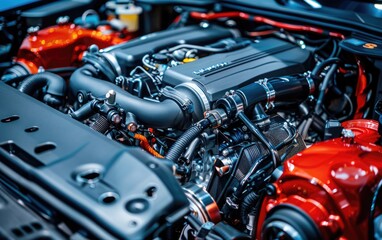 Fototapeta premium Car Engine. Generative AI