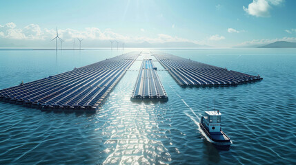 Floating Photovoltaic Panels. Generative AI