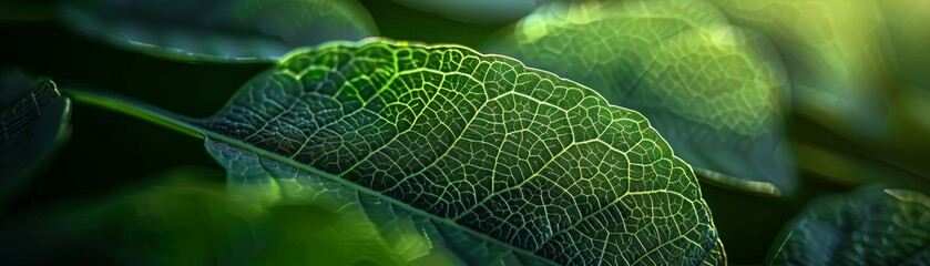 Transform a stock photo of a leaf's intricate network under a microscope 