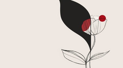   A sketch of a blossom featuring a crimson center and a dark core