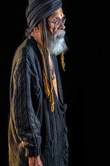 Mystical Elder with Grey Beard and Turban - Cultural Banner