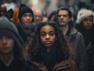 Fototapeta premium From varied backgrounds, individuals come together, forming a diverse and inclusive community