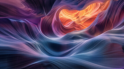 canyon with lines and waves in vibrant colors, beautiful patterns in the rock formations.