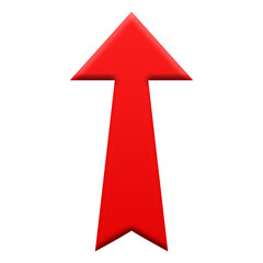 red arrow on white