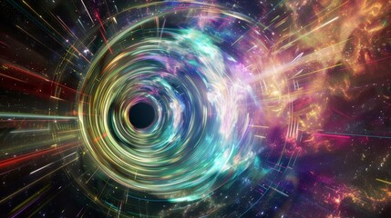 Vibrant abstract tunnel in space